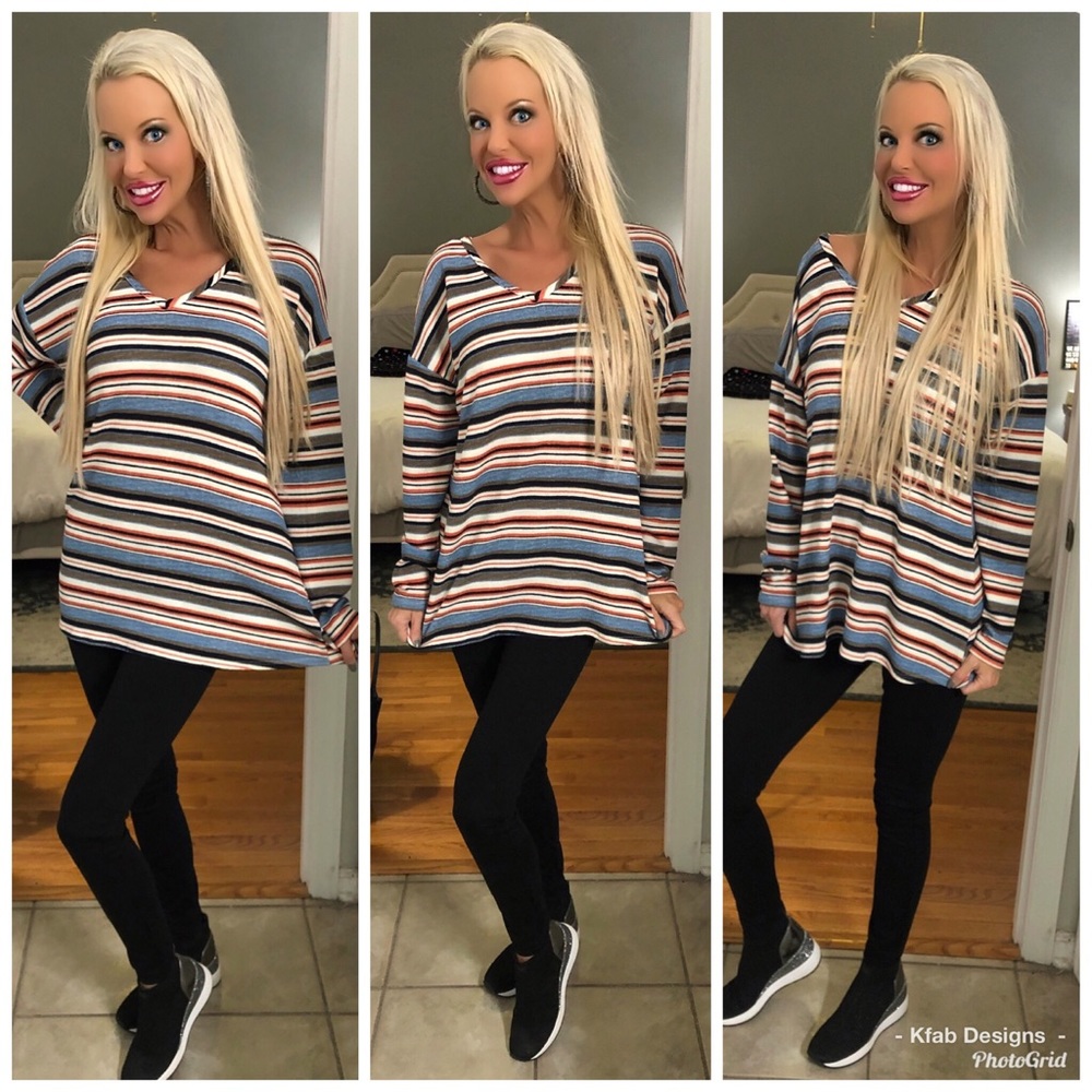 ❤️LAST 1! Striped Double Back Tue Tunuc! - Picture 6 of 6
